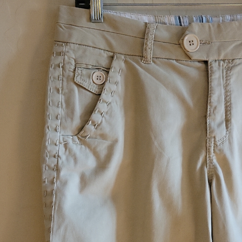 Blue Epic Bermuda Shorts with Exaggerated Thread Detail - Picture 2 of 5